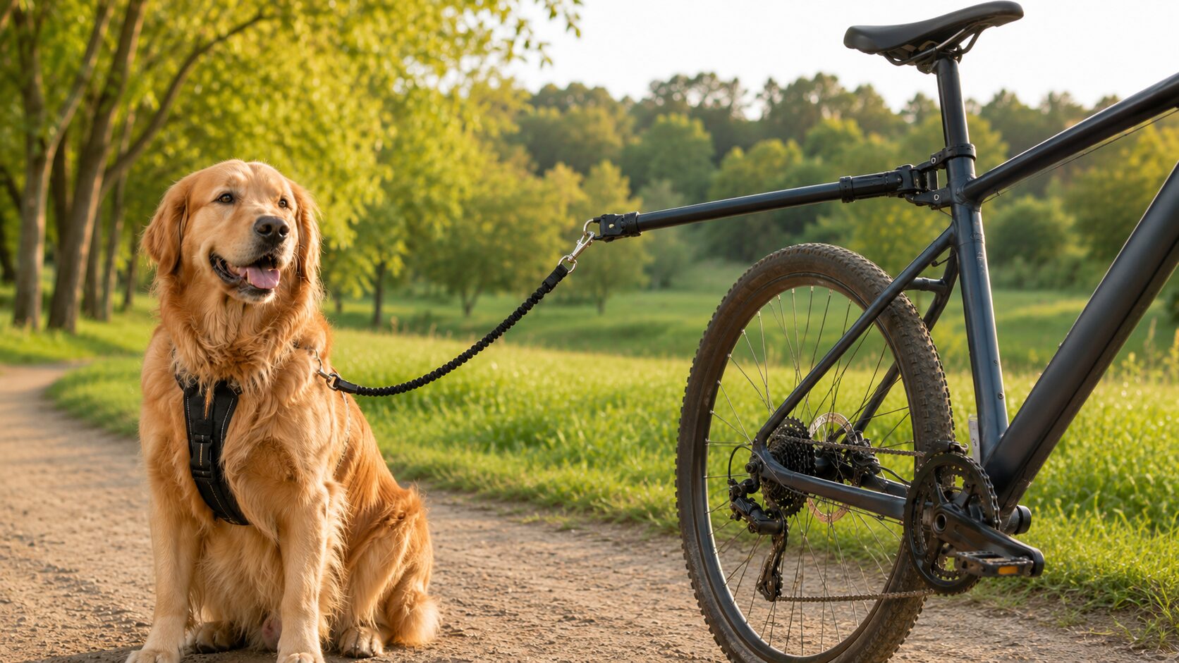 Fahrrad-Leinenhalter fuer Hunde
